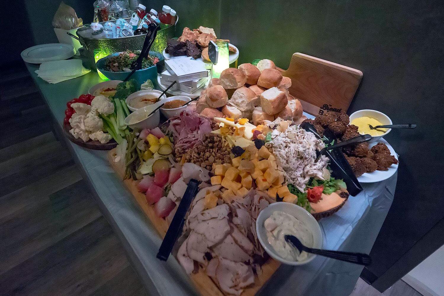 Food at private party at Be Still Float Therapy in Jacksonville, Florida